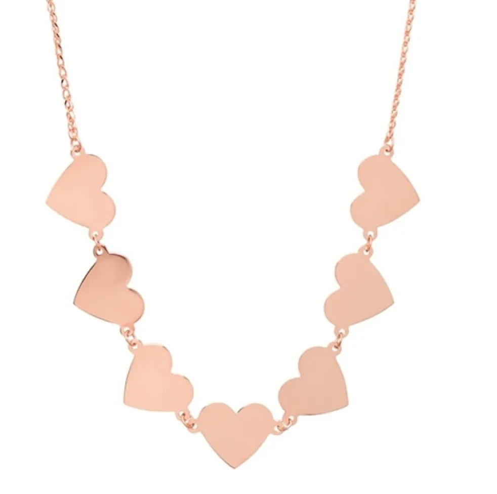 14K 7 Floating Heart Necklace