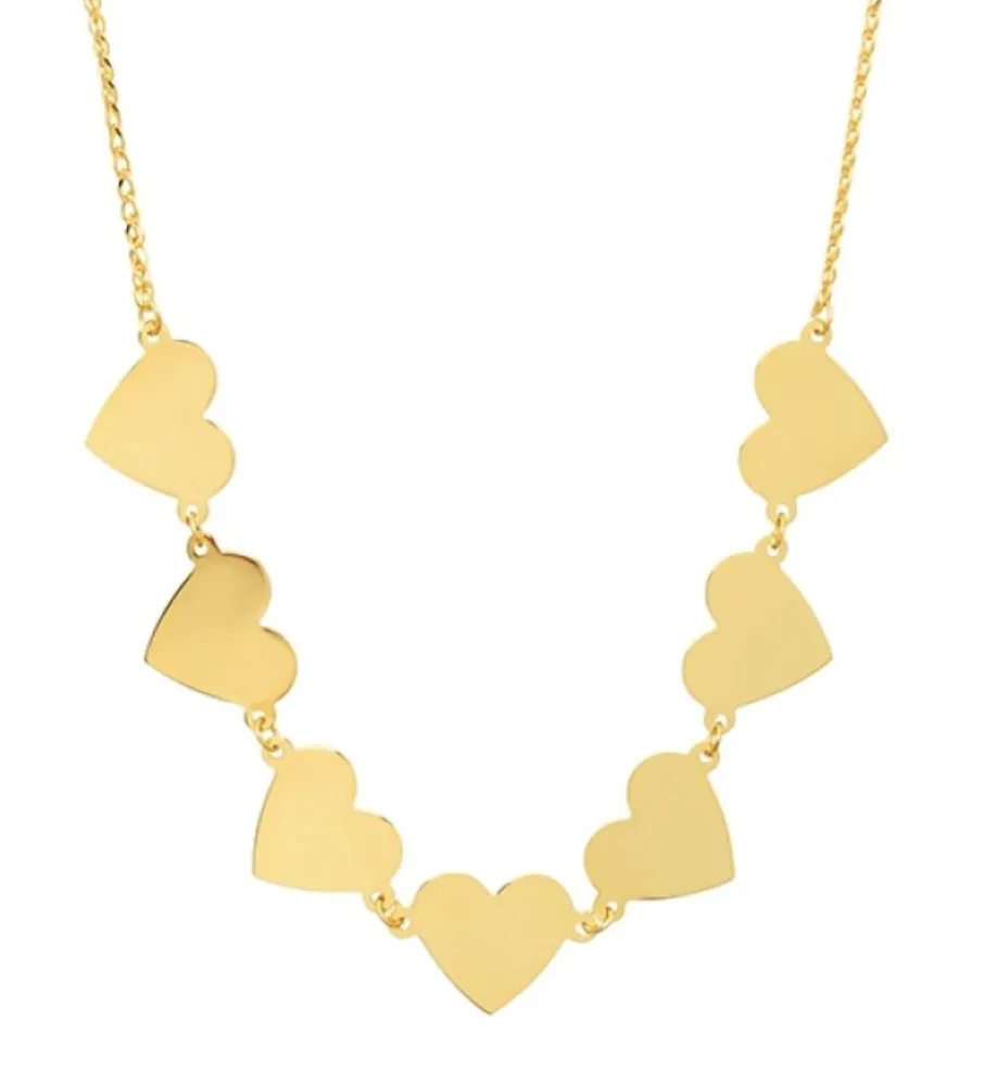 14K 7 Floating Heart Necklace