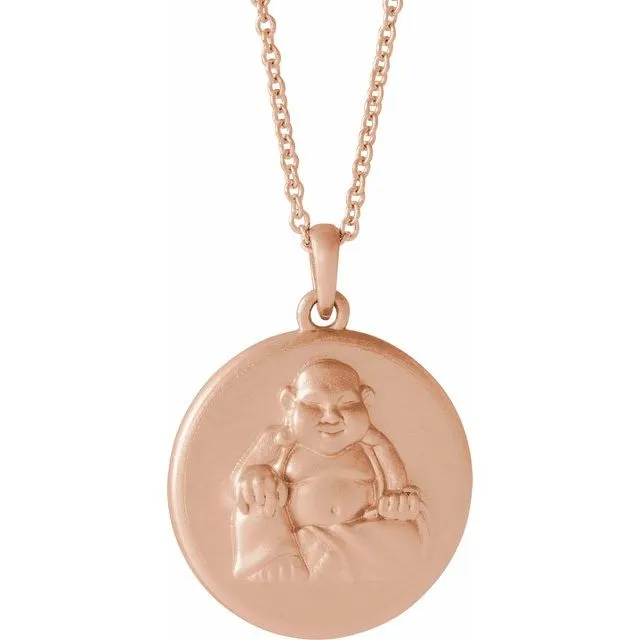 14K Rose Buddha 16-18 Necklace 86851NR