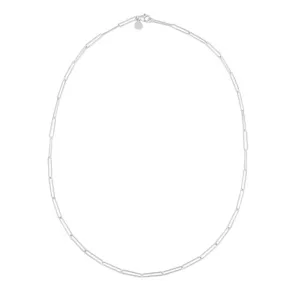 14K White Gold 2.7mm Lungo Paperclip Necklace - 18