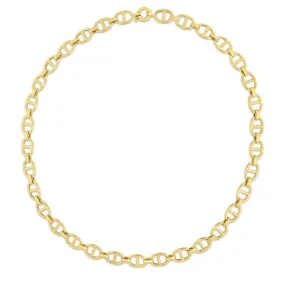 14K Yellow 8.8mm Gold Mariner Link Necklace - 18