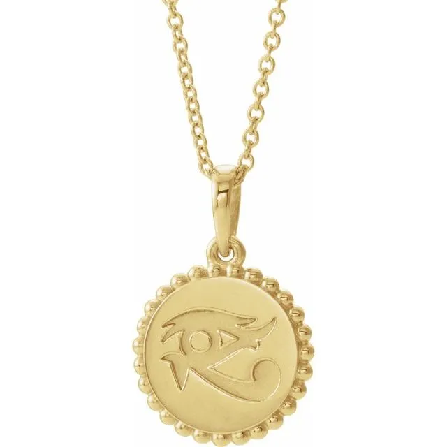 14K Yellow Eye of Horus 16-18 Necklace 86872NY