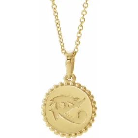 14K Yellow Eye of Horus 16-18 Necklace 86872NY