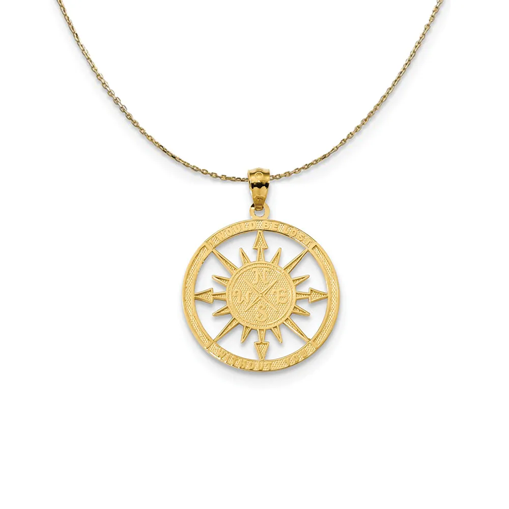 14k Yellow Gold Lost Without You Compass (21mm) Necklace