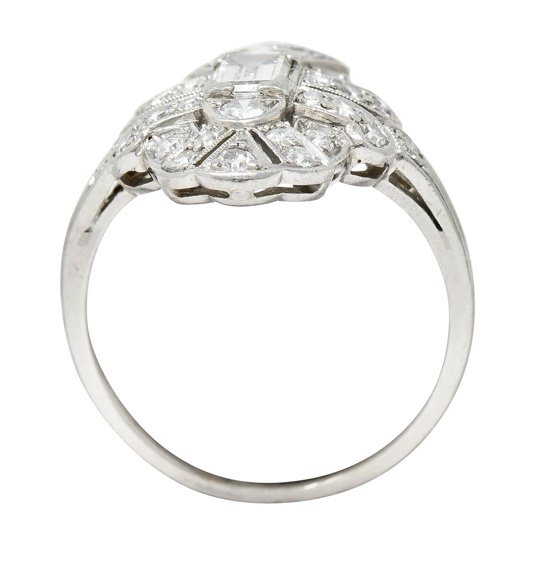 1930's Maurice Tishman Art Deco 0.75 CTW Diamond Platinum Dinner Ring