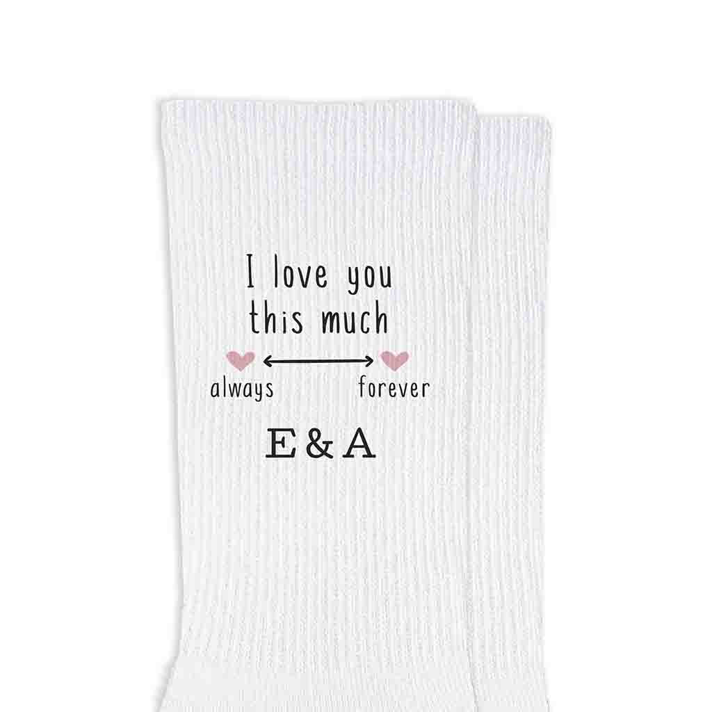 2 Year Anniversary Gift for Wife, Personalized Cotton Socks