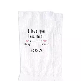 2 Year Anniversary Gift for Wife, Personalized Cotton Socks