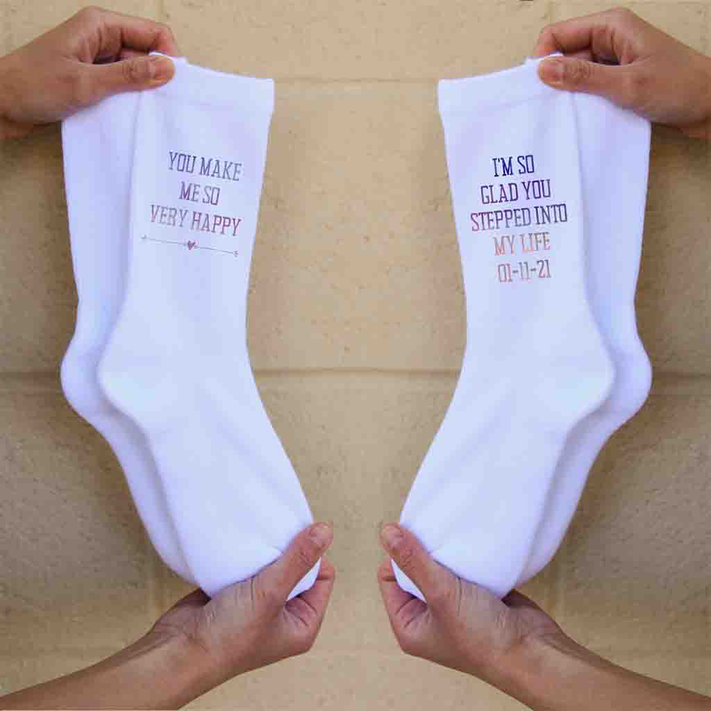 2 Year Wedding Anniversary Gift for Wife - Cotton Socks