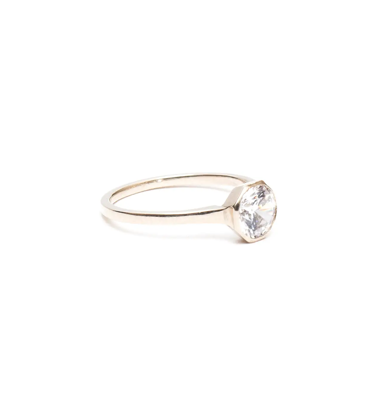 Allium Octad Diamond Ring with Notch