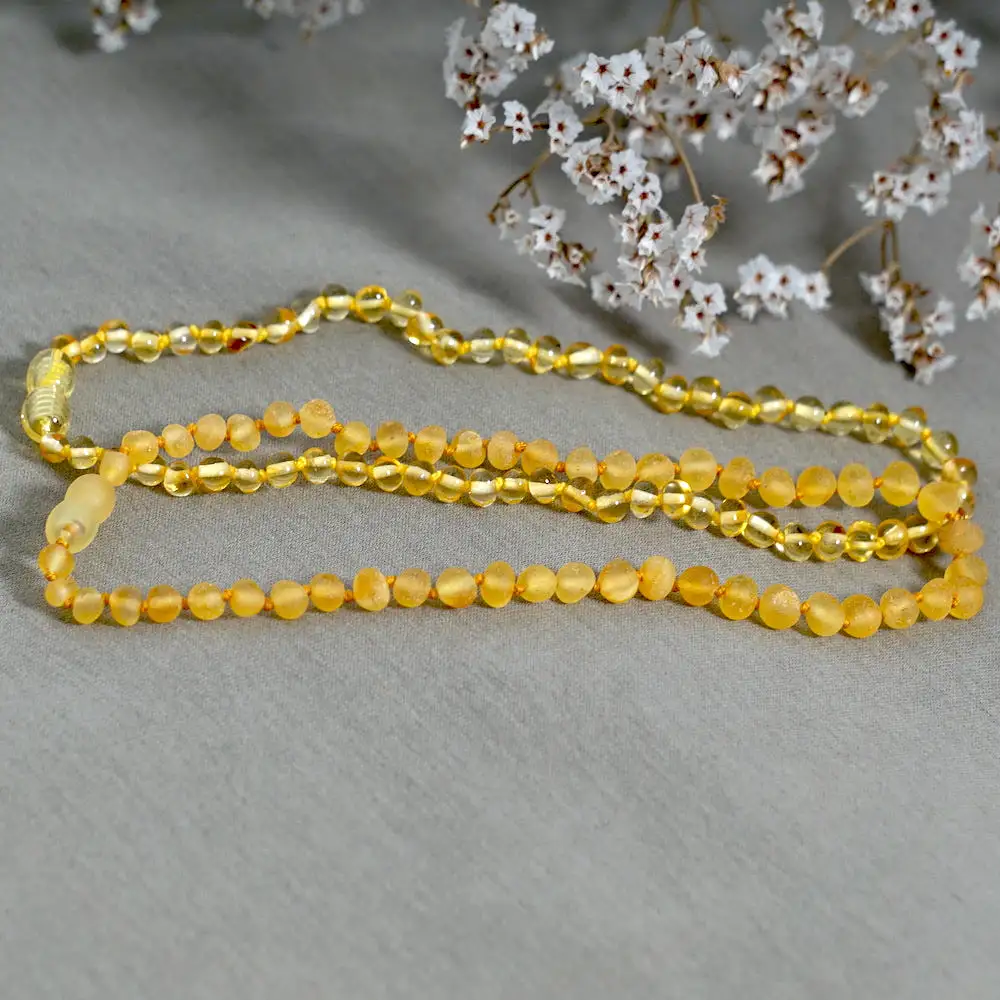 Amber Baby Necklace - Raw Lemon