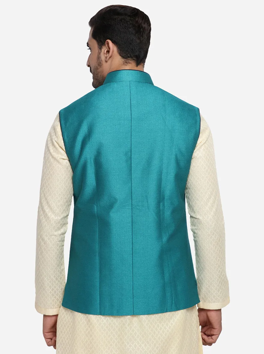 Aqua Green Bandhgala Jacket | Azania