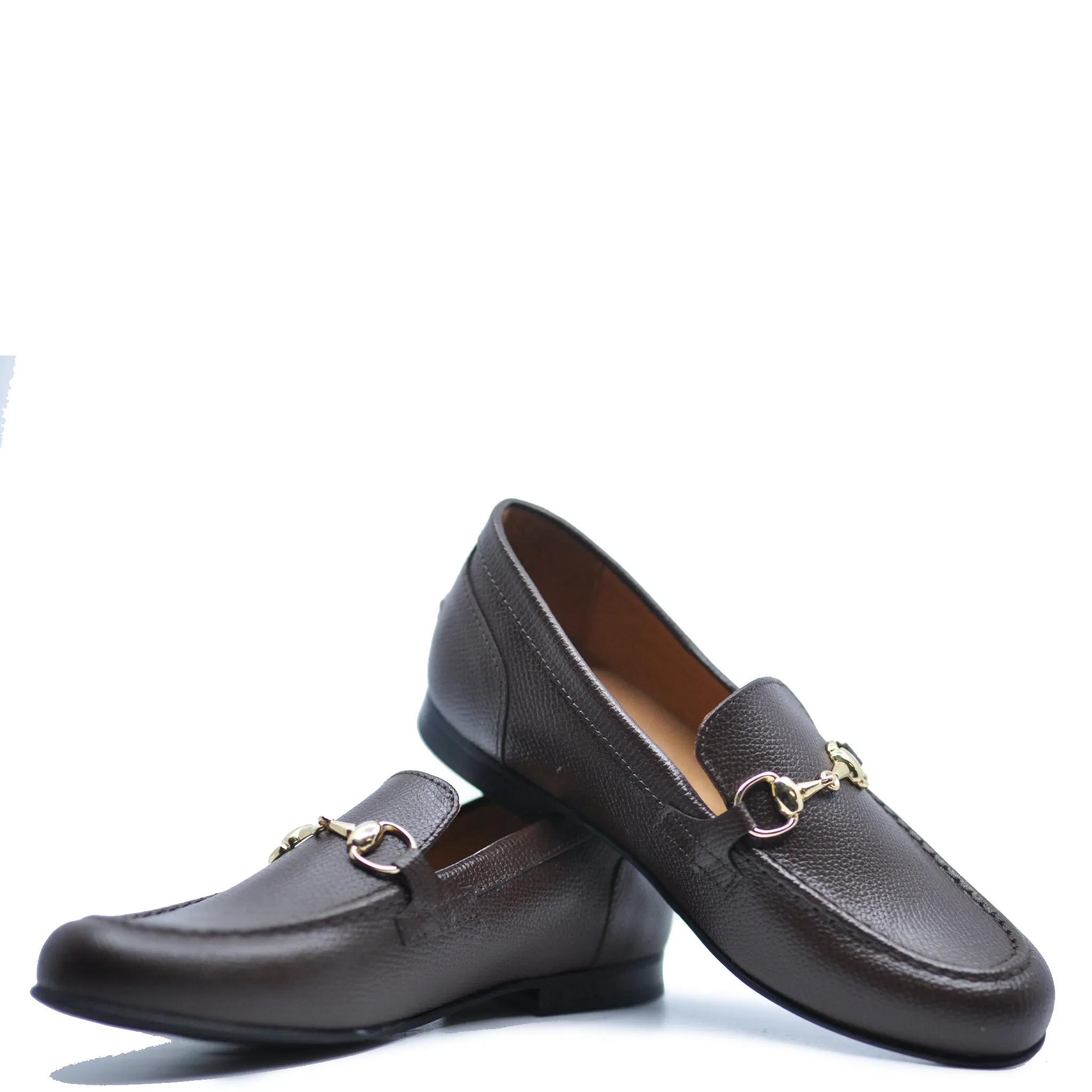 Atlanta Mocassin Moca Pebbled Buckle Dress Shoe