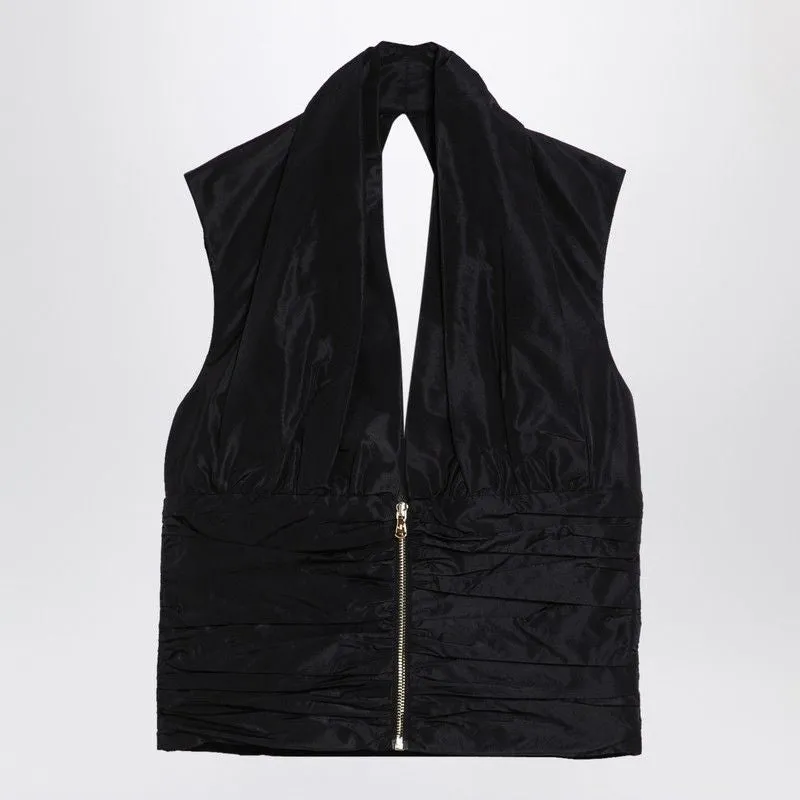 BLACK ZIPPED WAISTCOAT