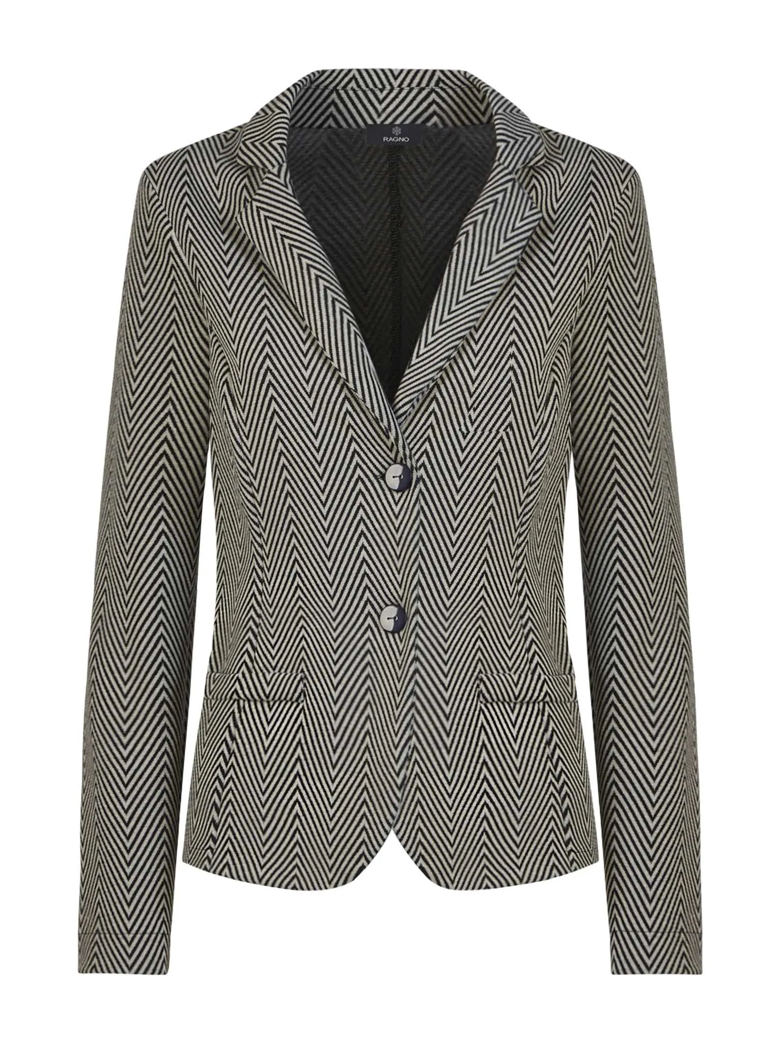 Blazer a 2 bottoni in Eco Jacquard - Fant.Nero