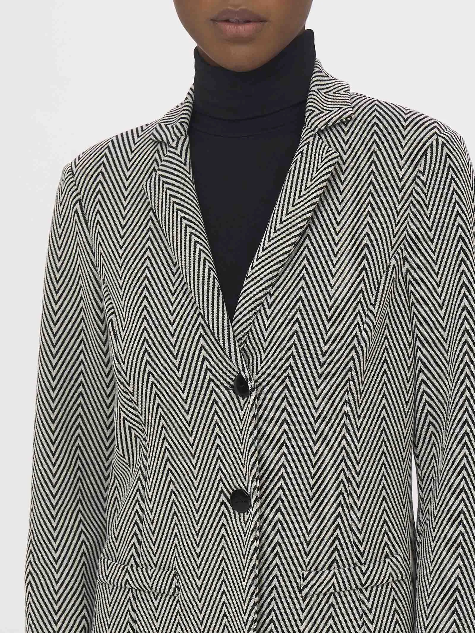 Blazer a 2 bottoni in Eco Jacquard - Fant.Nero