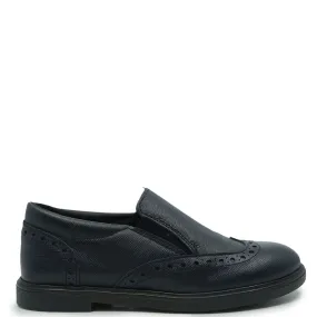 Blublonc Navy Textured Wingtip Dress Shoe