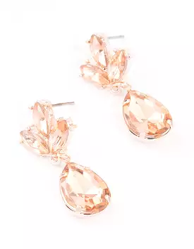 Blush Pear Marquise Diamante Drop Earrings