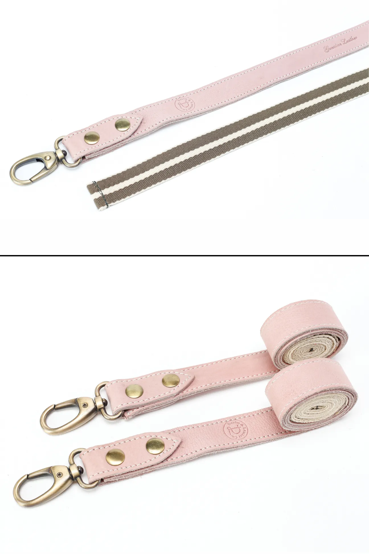 Bondi Bluish grey / Pink leather with Beige dual tone