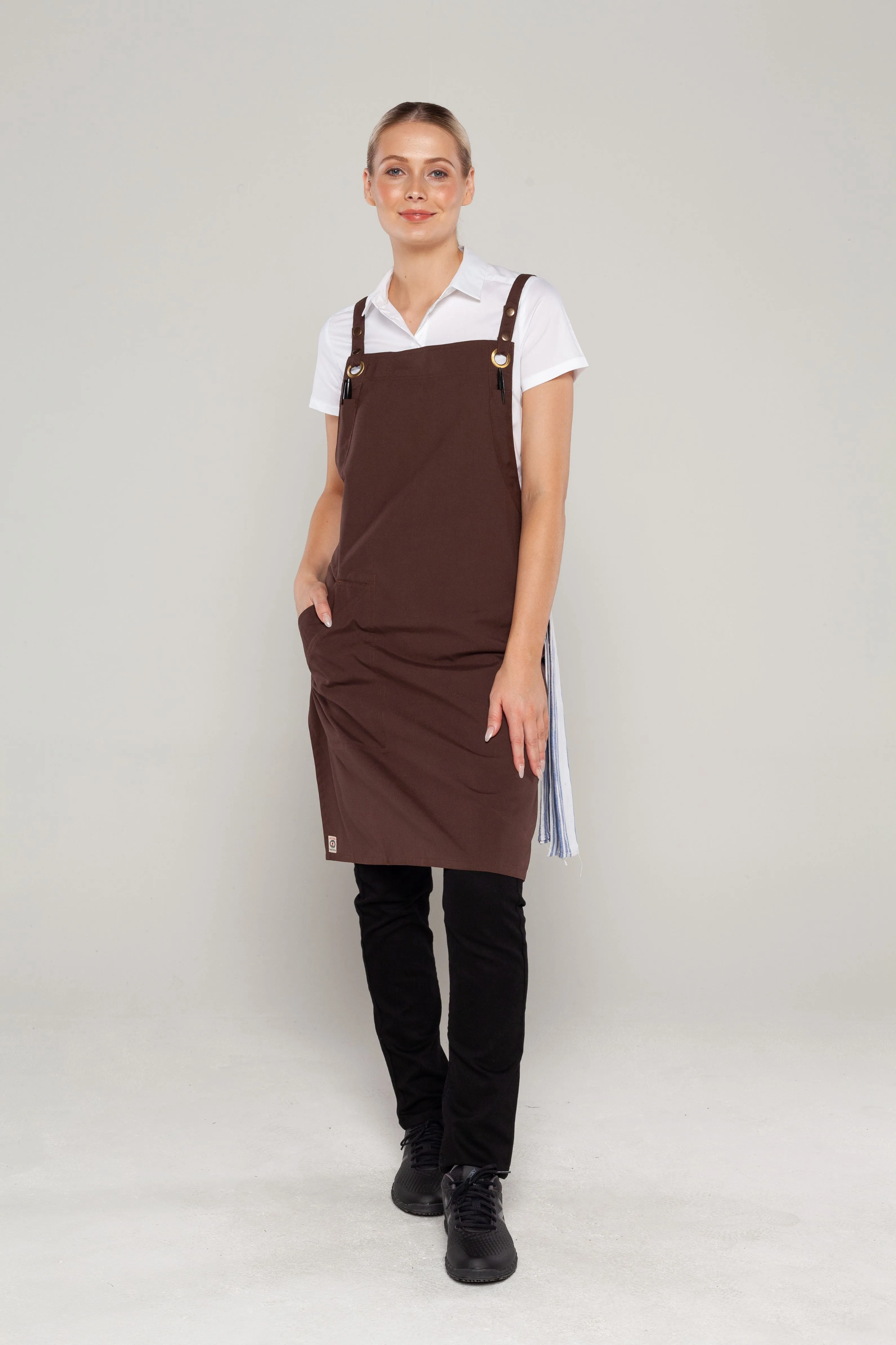 Bondi Crossover Apron  Interchangeable straps Chocolate Brown