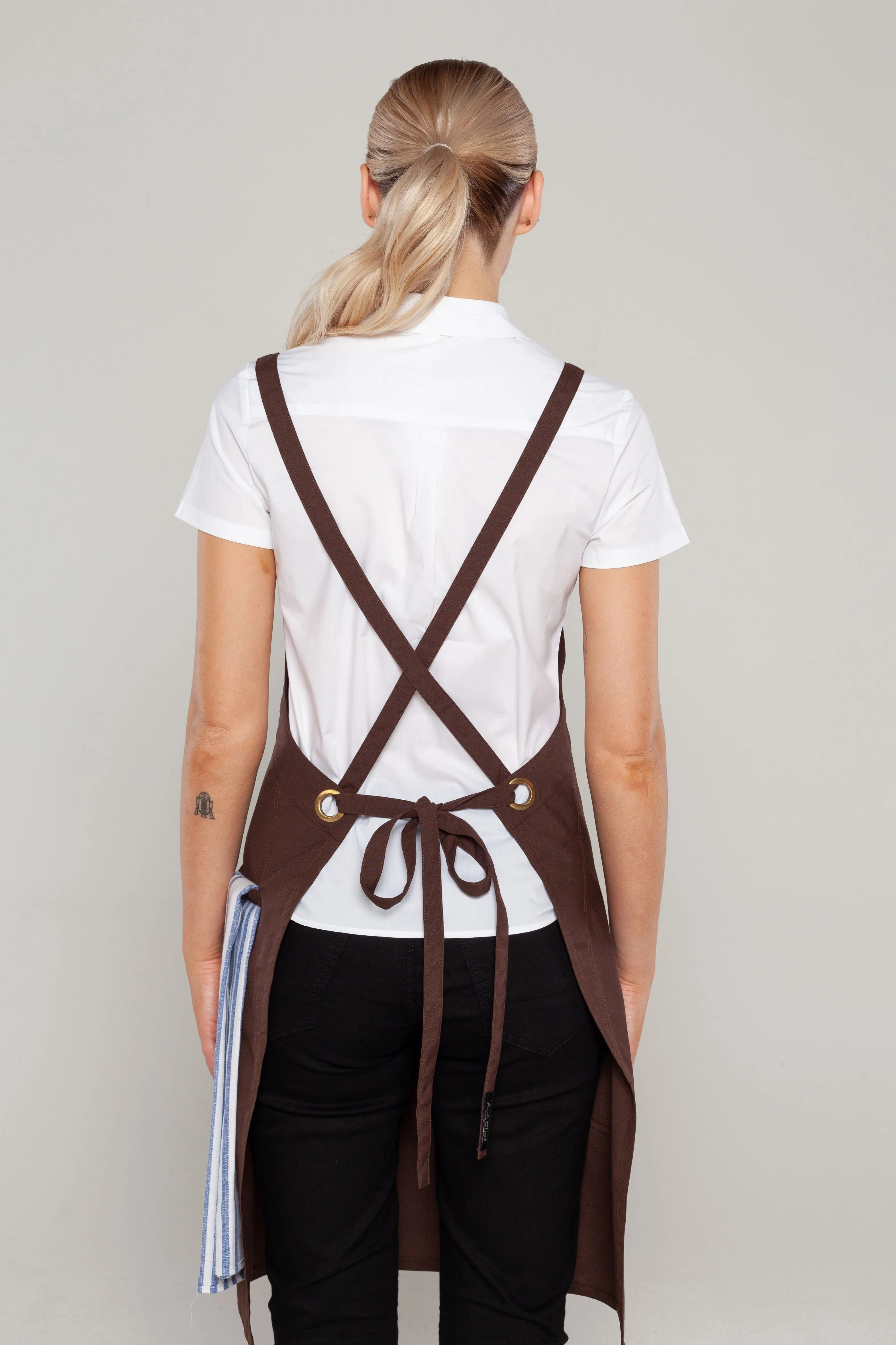 Bondi Crossover Apron  Interchangeable straps Chocolate Brown