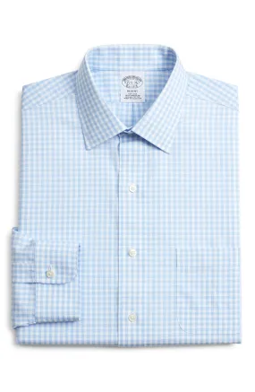 Brooks Brothers Men's Gingham Classic Fit Dress Shirt Blue Size 46