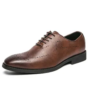 Brown retro brogue oxford dress shoe 2158