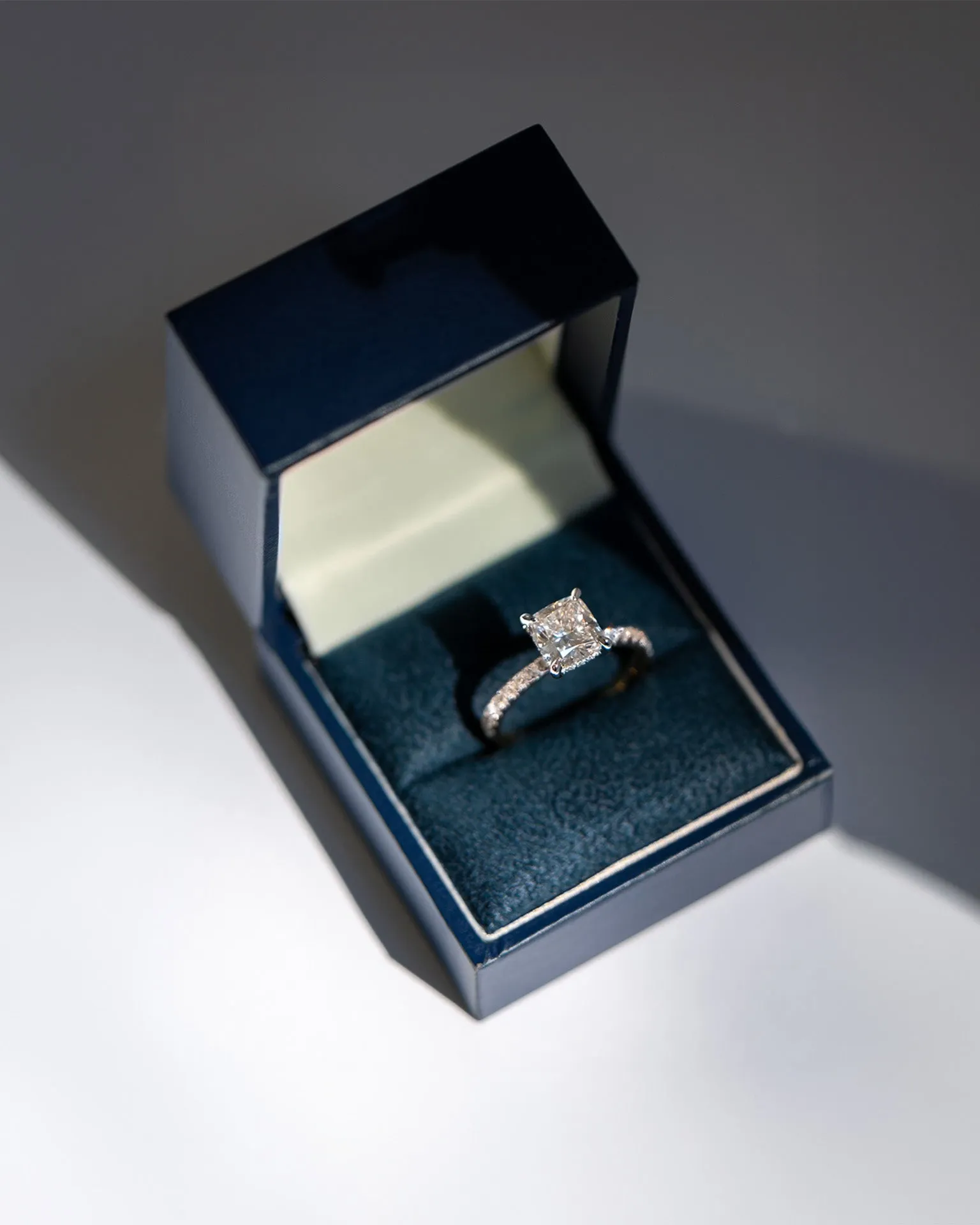 Celine | Square Cushion Cut Solitaire Diamond Engagement Ring