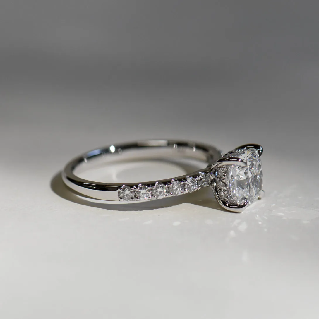 Celine | Square Cushion Cut Solitaire Diamond Engagement Ring