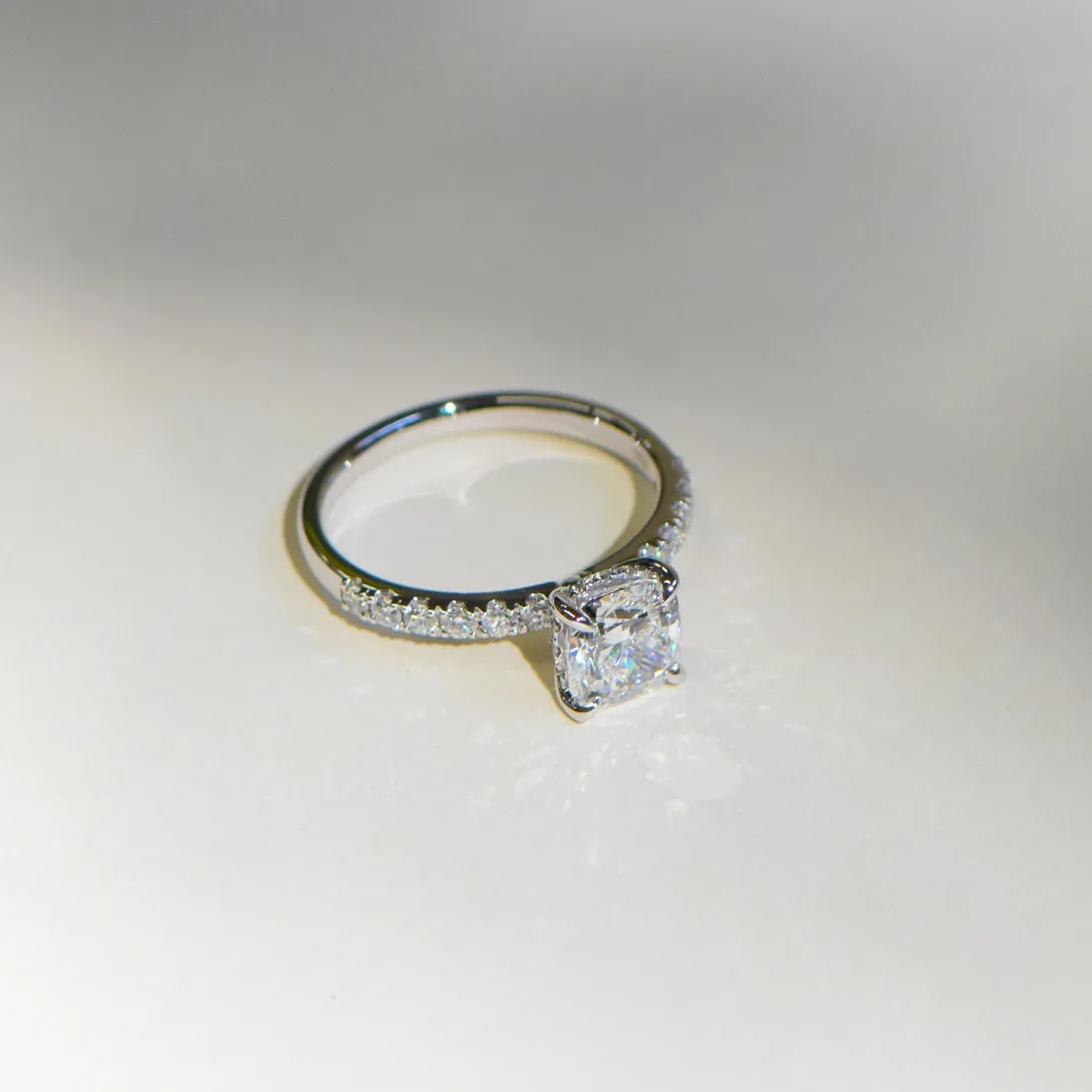 Celine | Square Cushion Cut Solitaire Diamond Engagement Ring