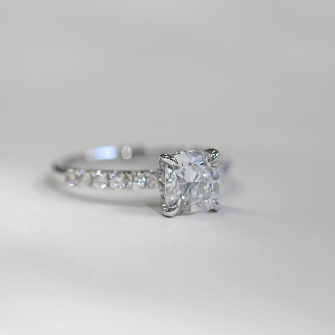 Celine | Square Cushion Cut Solitaire Diamond Engagement Ring