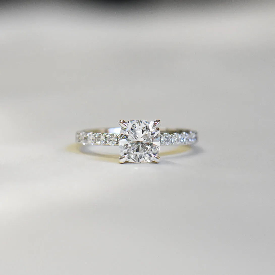 Celine | Square Cushion Cut Solitaire Diamond Engagement Ring