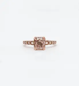 Champagne Diamond Tapered Wheat Engagement Ring