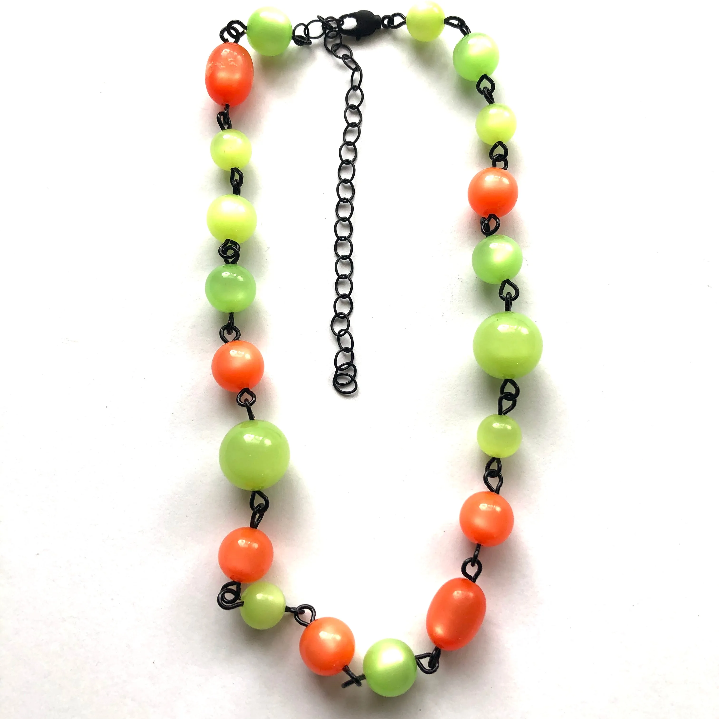 Citrus Melon & Lime Moonglow Beaded Amelia Necklace