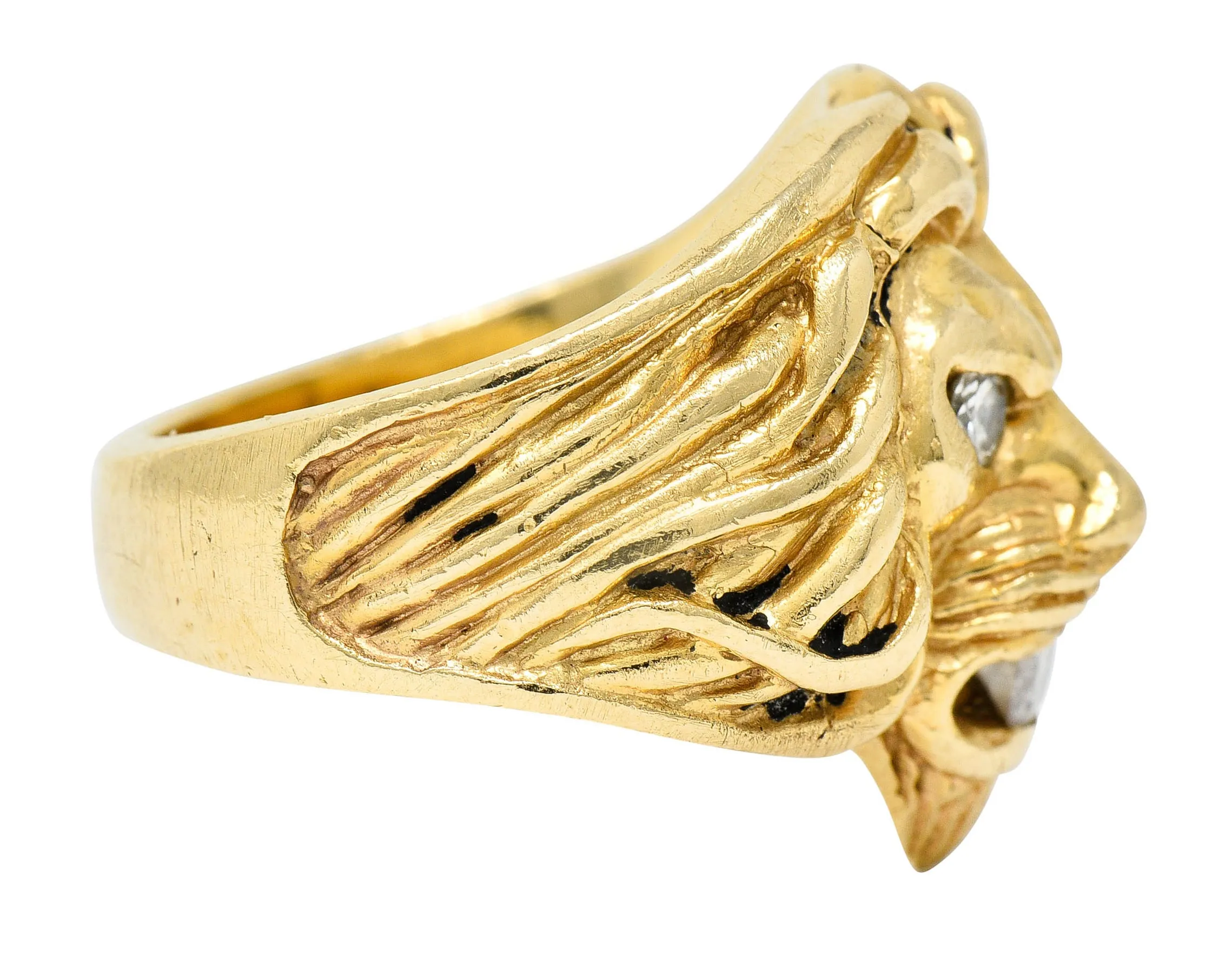 Clyde Duneier Diamond 14 Karat Gold Lion Band Ring