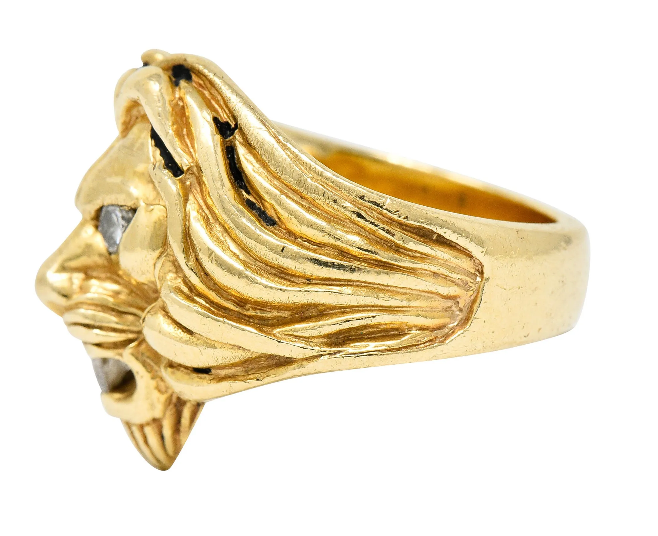 Clyde Duneier Diamond 14 Karat Gold Lion Band Ring