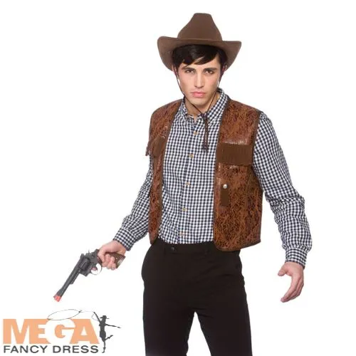 Cowboy Waistcoat Western Fancy Dress Accessory