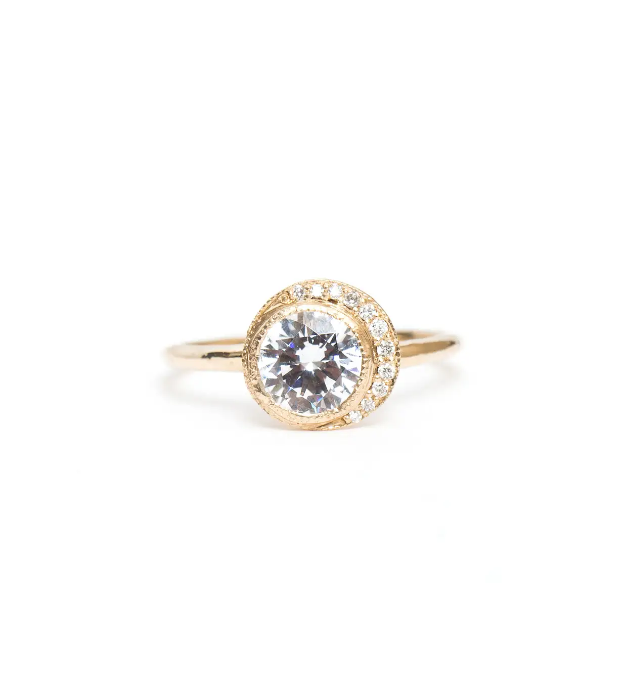 Crescent Diamond Ring