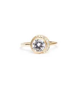 Crescent Diamond Ring