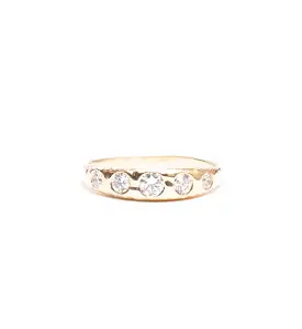 Crescent Hammered Diamond Ring