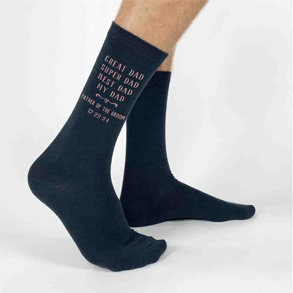 Custom Best Dad Father of the Groom Wedding Socks