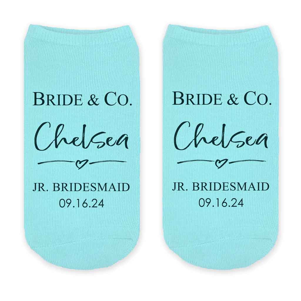 Custom Bridal Party Wedding Socks, Bride's Something Blue