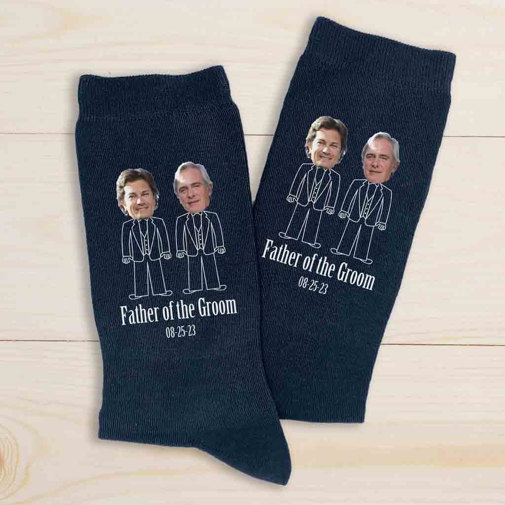 Custom Photo Father Of The Groom Wedding Socks