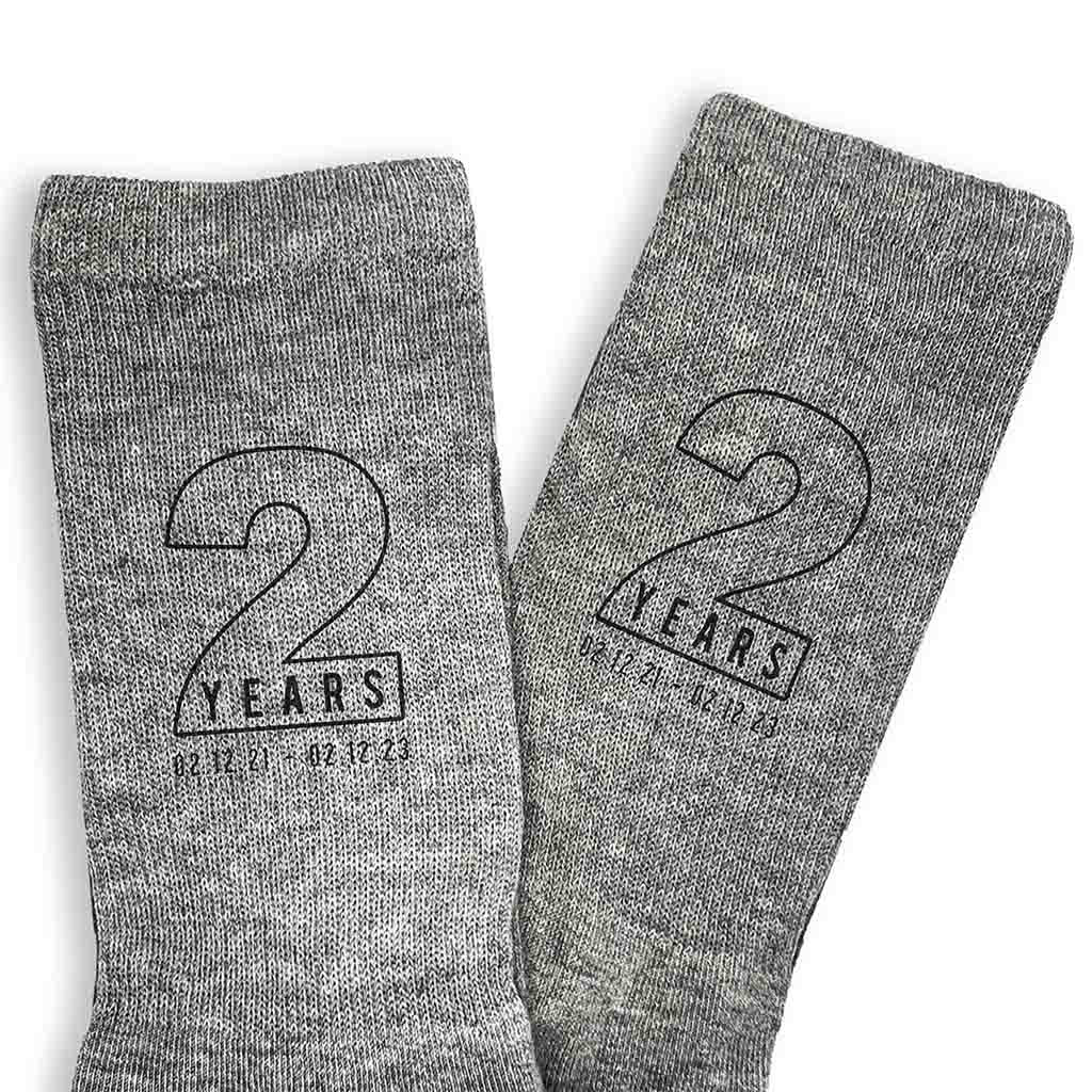 Custom Printed Socks for a 2 Year Anniversary Husband Gift