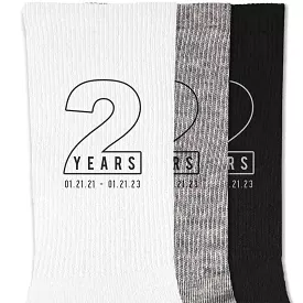 Custom Printed Socks for a 2 Year Anniversary Husband Gift