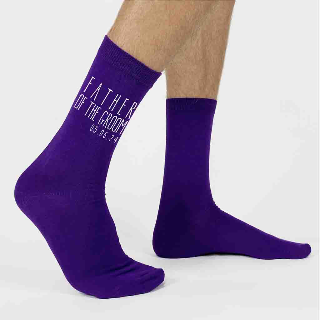 Customized Boho Style Wedding Socks for Father of the Groom