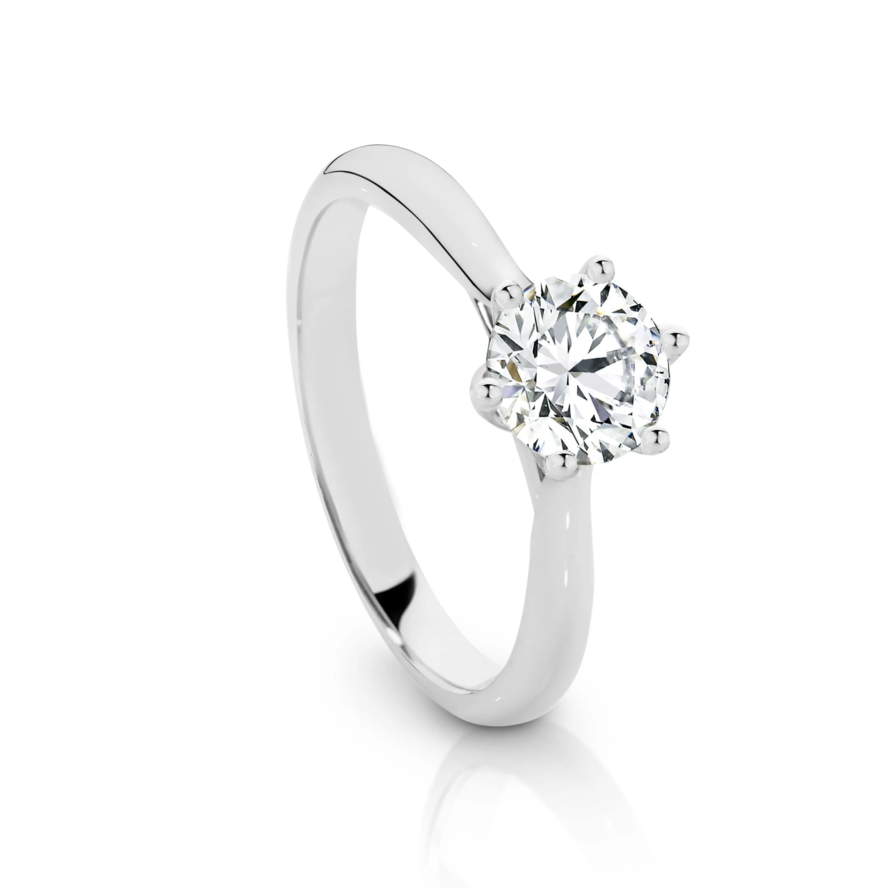 Dawn | Round Brilliant Solitaire Diamond Engagement Ring - Six Prong