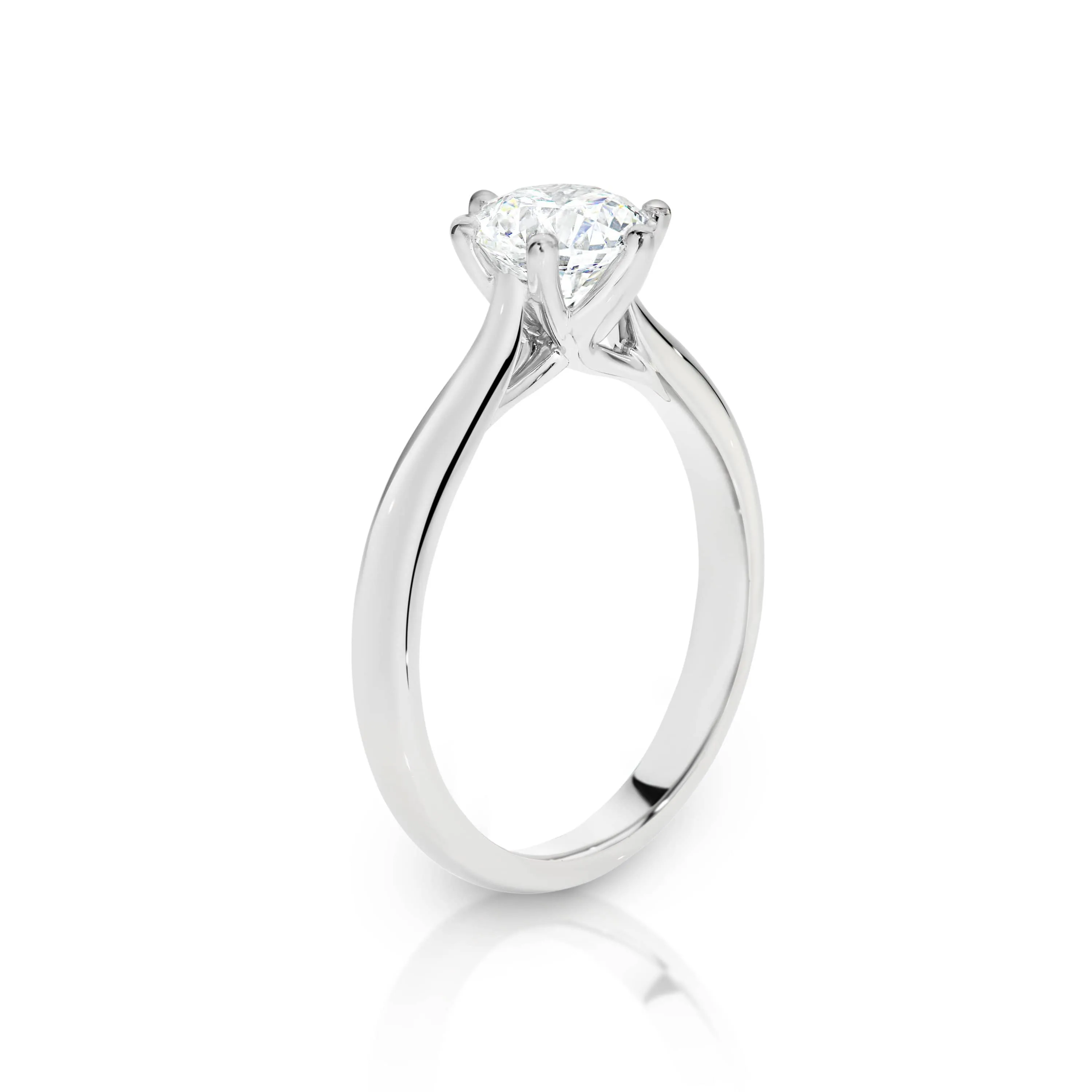 Dawn | Round Brilliant Solitaire Diamond Engagement Ring - Six Prong