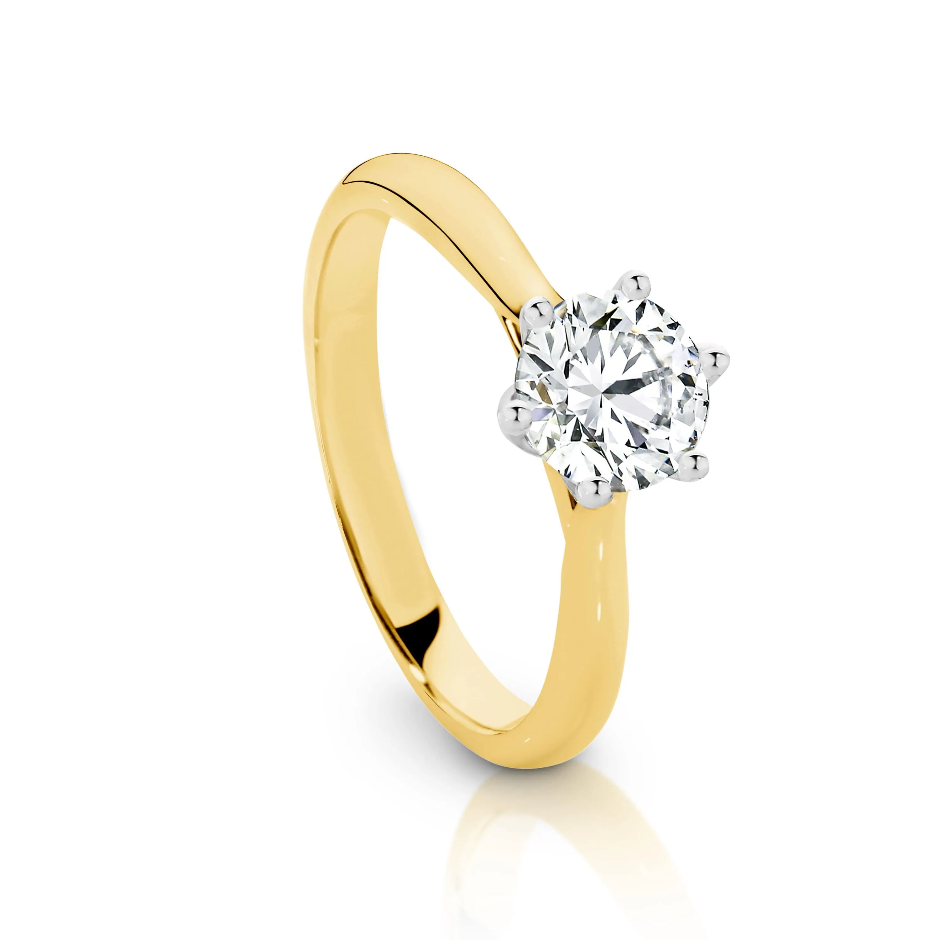 Dawn | Round Brilliant Solitaire Diamond Engagement Ring - Six Prong