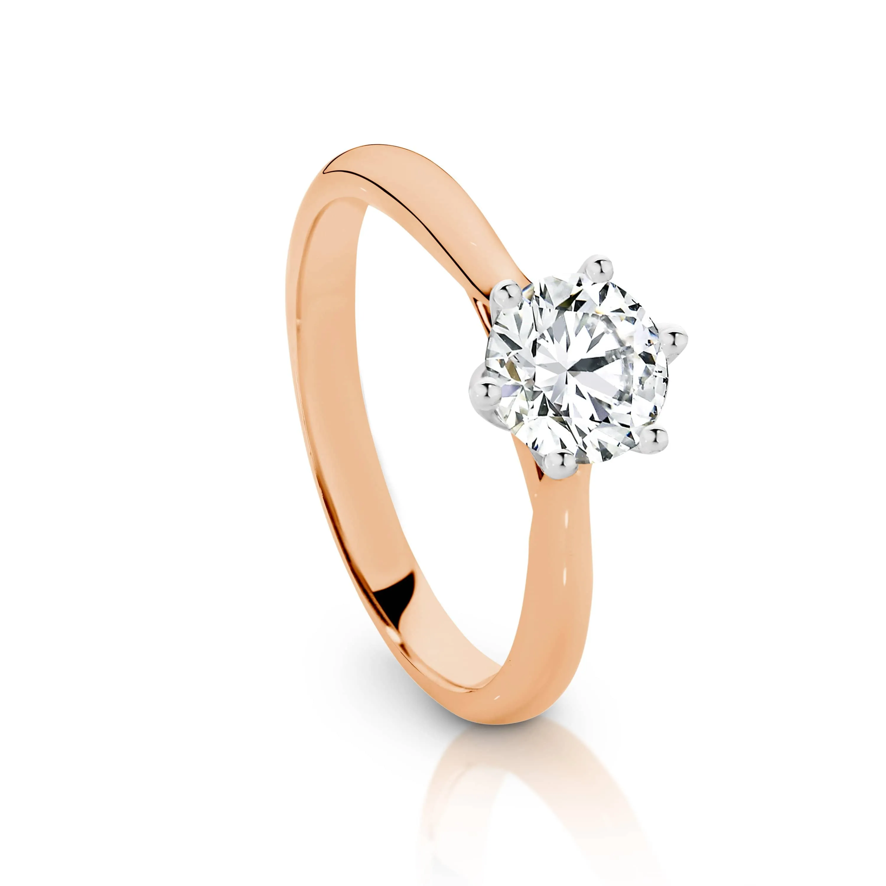 Dawn | Round Brilliant Solitaire Diamond Engagement Ring - Six Prong