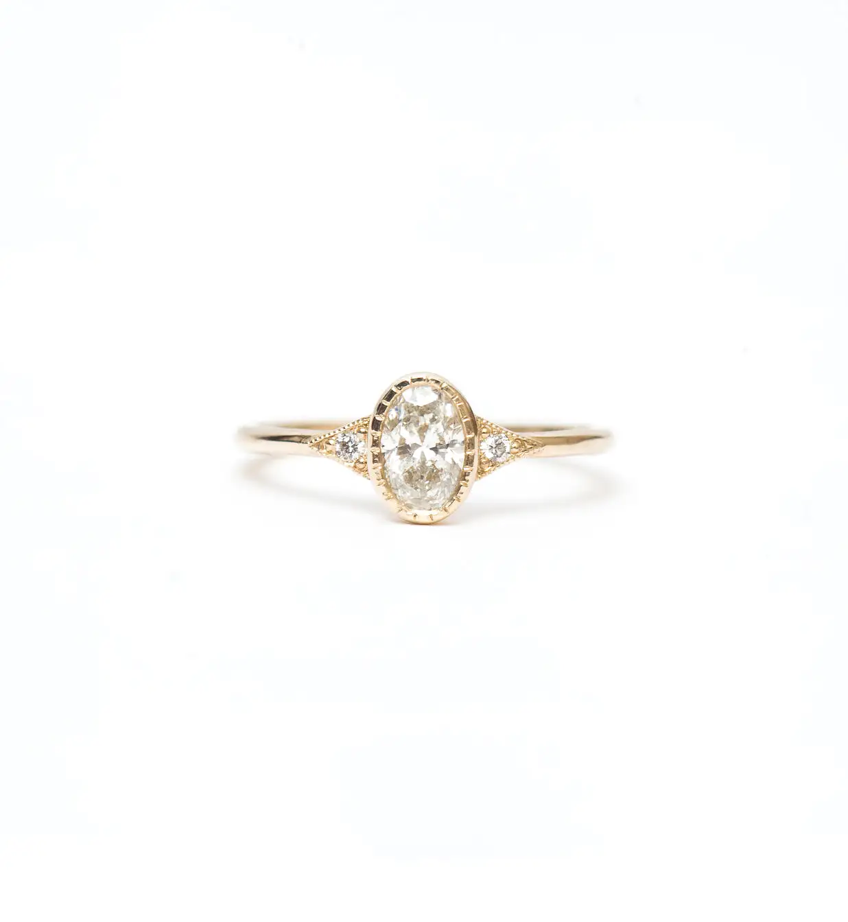 Diamond Oval Deco Ring